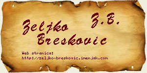 Željko Brešković vizit kartica